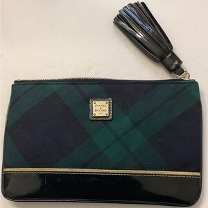 Dooney & Bourke Highland Tartan Plaid Navy/Green Plaid Clutch Pouch